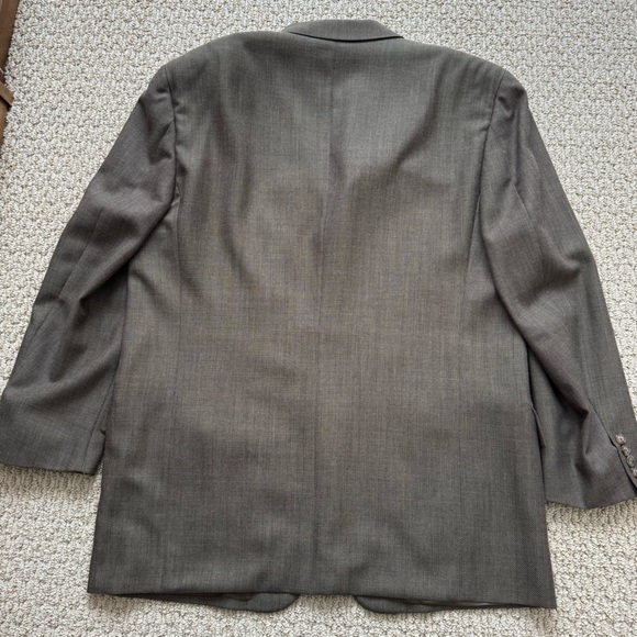 Joseph Abboud Taupe Brown and Black Lightweight Tweed Wool Men's Blazer - Picture 12 of 13